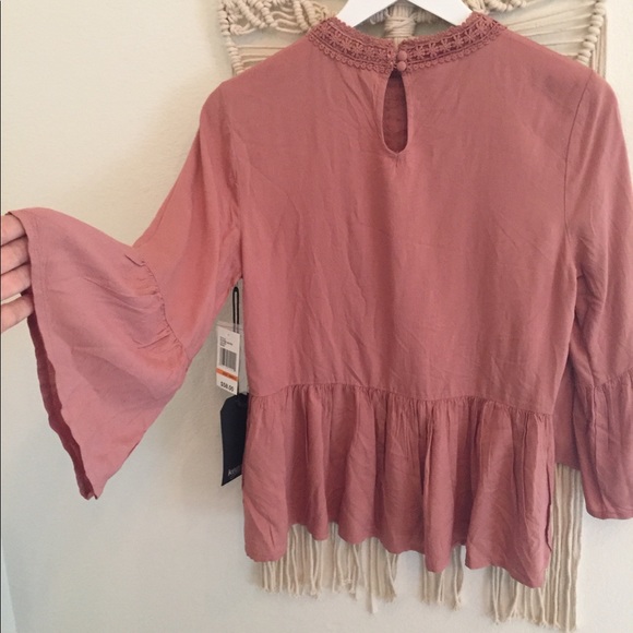 Kenzie Lace/Bell Sleeve Dusty Pink Top NWT 🌸C5 - Picture 6 of 8